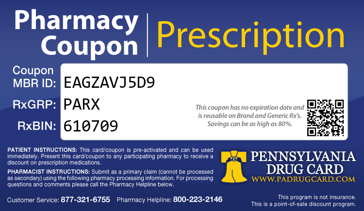 Pennsylvania Drug Card - Free Prescription Drug Coupon Card